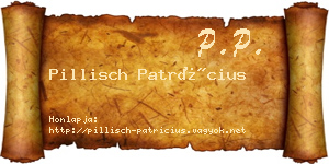 Pillisch Patrícius névjegykártya